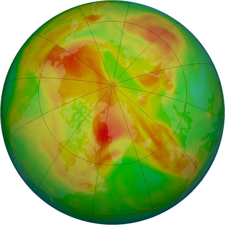 Arctic ozone map for 16 May 2013